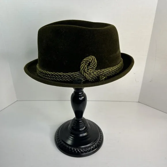 Vtg 60s Resistol Men's Hat Fedora Size 7 Self Conforming Dark Olive Green Custom